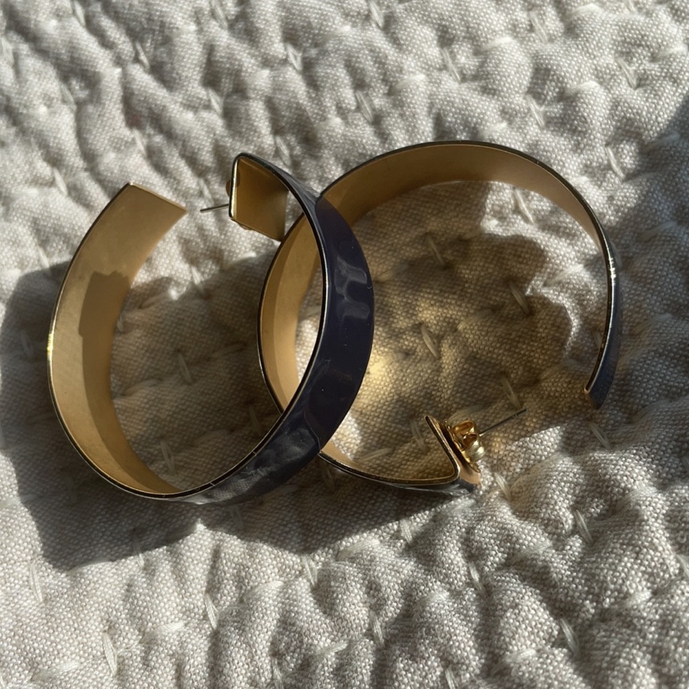 Zimmerman Brass Enamel Hoop Earrings